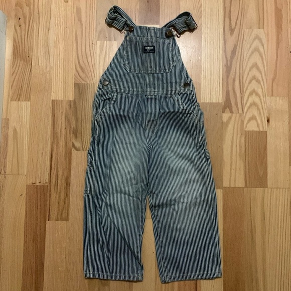 OshKosh B'gosh Other - GUC OshKosh B’gosh Original Hickory Stripe Railroad overalls 4T